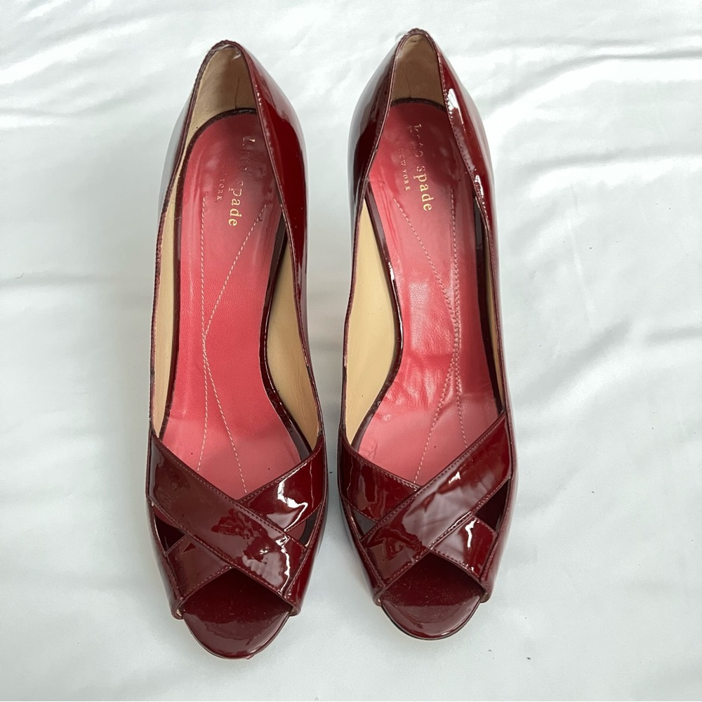 Size 10 Dark Red/Burgundy Kate Spade Pumps